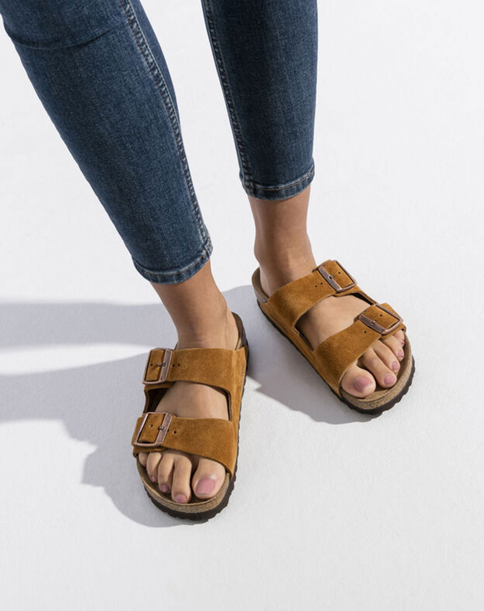 Birkenstock Arizona Suede Leather Sandal - Mink - Women Til Kvinder ...